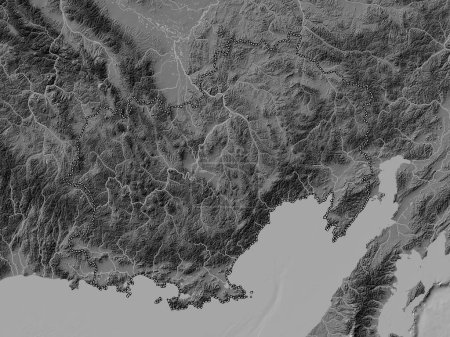 Photo for Maga Buryatdan, region of Russia. Bilevel elevation map with lakes and rivers - Royalty Free Image
