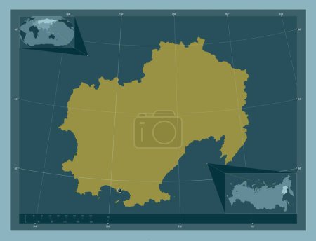 Photo for Maga Buryatdan, region of Russia. Solid color shape. Corner auxiliary location maps - Royalty Free Image