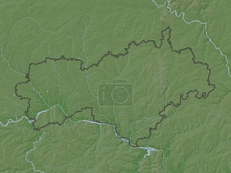 Foto de Mariy-El, republic of Russia. Elevation map colored in wiki style with lakes and rivers - Imagen libre de derechos