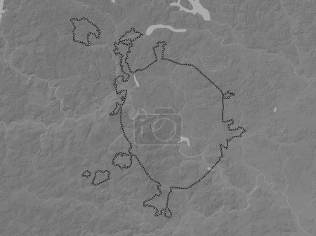 Photo for Moscow City, region of Russia. Grayscale elevation map with lakes and rivers - Royalty Free Image