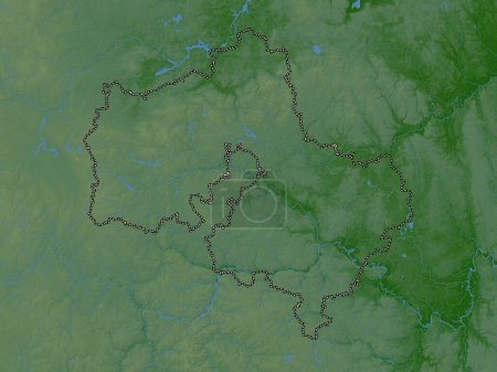 Téléchargez les photos : Moskva, region of Russia. Colored elevation map with lakes and rivers - en image libre de droit