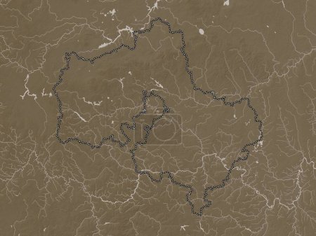 Téléchargez les photos : Moskva, region of Russia. Elevation map colored in sepia tones with lakes and rivers - en image libre de droit