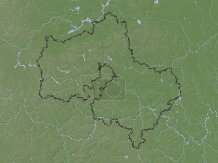 Téléchargez les photos : Moskva, region of Russia. Elevation map colored in wiki style with lakes and rivers - en image libre de droit