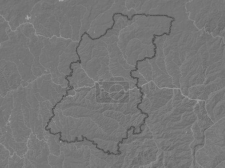 Téléchargez les photos : Nizhegorod, region of Russia. Bilevel elevation map with lakes and rivers - en image libre de droit