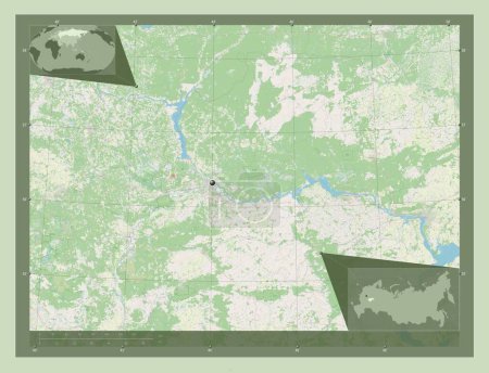 Photo for Nizhegorod, region of Russia. Open Street Map. Corner auxiliary location maps - Royalty Free Image