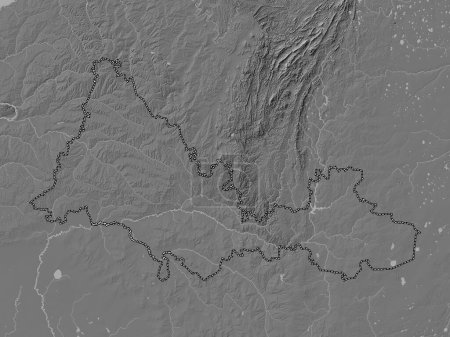 Téléchargez les photos : Orenburg, region of Russia. Bilevel elevation map with lakes and rivers - en image libre de droit