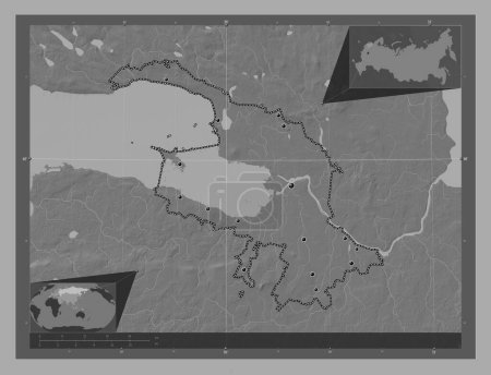 Foto de Saint Petersburg, city of Russia. Bilevel elevation map with lakes and rivers. Locations of major cities of the region. Corner auxiliary location maps - Imagen libre de derechos