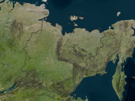 Téléchargez les photos : Sakha, republic of Russia. Low resolution satellite map - en image libre de droit