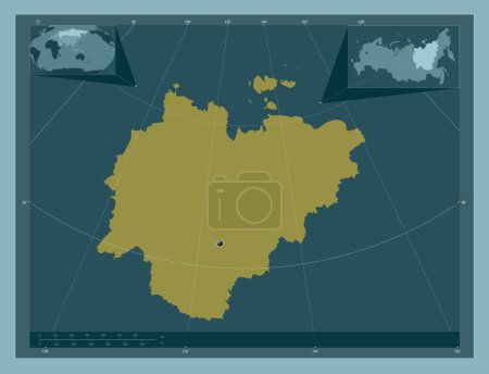 Photo for Sakha, republic of Russia. Solid color shape. Corner auxiliary location maps - Royalty Free Image