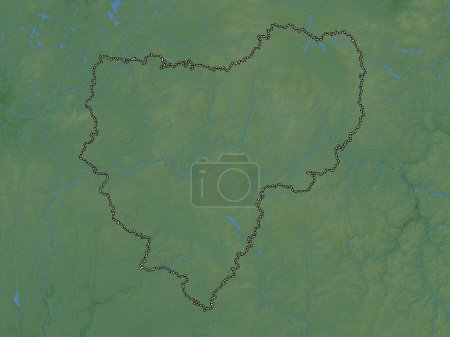 Téléchargez les photos : Smolensk, region of Russia. Colored elevation map with lakes and rivers - en image libre de droit