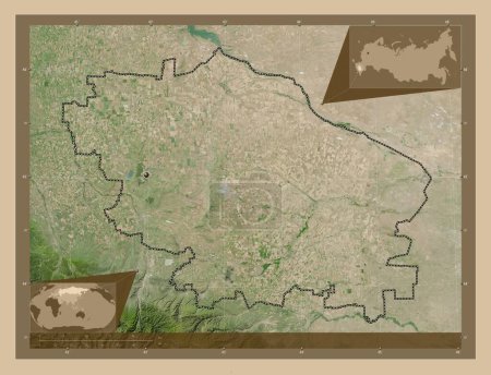 Photo for Stavropol', territory of Russia. Low resolution satellite map. Corner auxiliary location maps - Royalty Free Image
