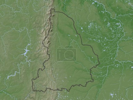 Foto de Sverdlovsk, region of Russia. Elevation map colored in wiki style with lakes and rivers - Imagen libre de derechos