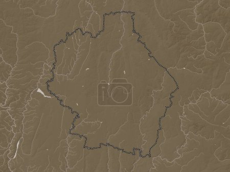 Photo for Tambov, region of Russia. Elevation map colored in sepia tones with lakes and rivers - Royalty Free Image