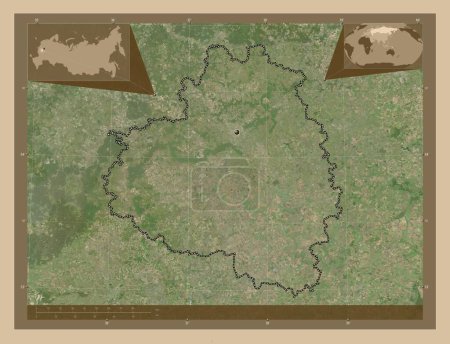 Téléchargez les photos : Tula, region of Russia. Low resolution satellite map. Corner auxiliary location maps - en image libre de droit