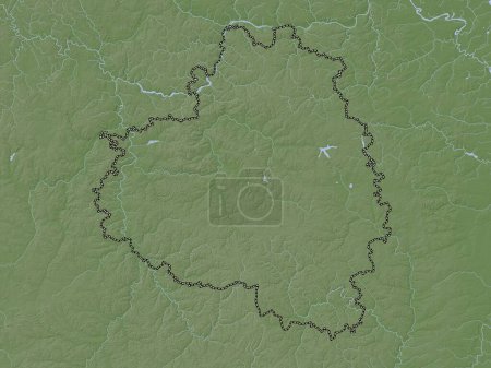 Photo for Tula, region of Russia. Elevation map colored in wiki style with lakes and rivers - Royalty Free Image