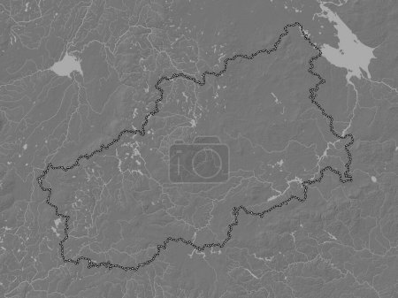 Téléchargez les photos : Tver', region of Russia. Bilevel elevation map with lakes and rivers - en image libre de droit