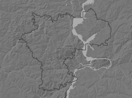 Téléchargez les photos : Ul'yanovsk, region of Russia. Bilevel elevation map with lakes and rivers - en image libre de droit