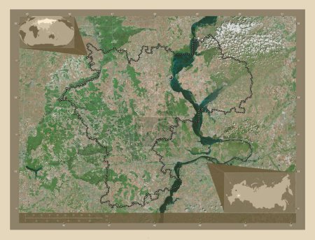 Photo for Ul'yanovsk, region of Russia. High resolution satellite map. Corner auxiliary location maps - Royalty Free Image