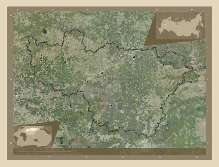 Photo for Vladimir, region of Russia. High resolution satellite map. Locations of major cities of the region. Corner auxiliary location maps - Royalty Free Image