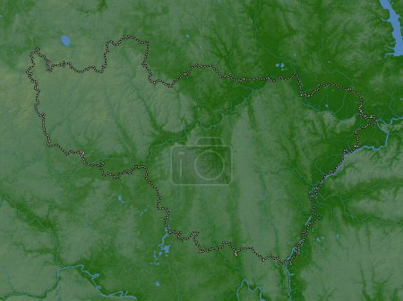Photo for Vladimir, region of Russia. Colored elevation map with lakes and rivers - Royalty Free Image