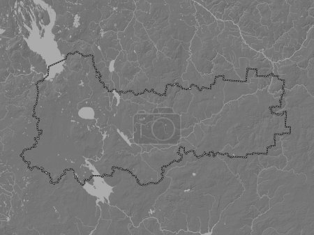 Téléchargez les photos : Vologda, region of Russia. Bilevel elevation map with lakes and rivers - en image libre de droit