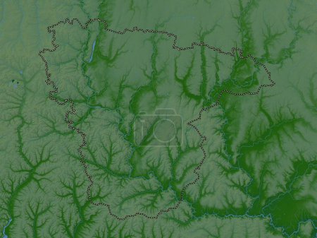 Téléchargez les photos : Voronezh, region of Russia. Colored elevation map with lakes and rivers - en image libre de droit