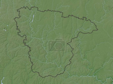 Photo for Voronezh, region of Russia. Elevation map colored in wiki style with lakes and rivers - Royalty Free Image