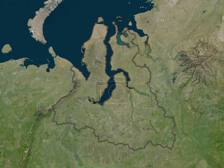 Téléchargez les photos : Yamal-Nenets, autonomous province of Russia. Low resolution satellite map - en image libre de droit