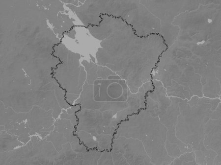 Photo for Yaroslavl', region of Russia. Grayscale elevation map with lakes and rivers - Royalty Free Image