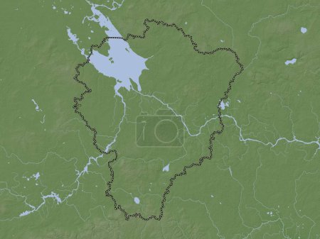 Téléchargez les photos : Yaroslavl', region of Russia. Elevation map colored in wiki style with lakes and rivers - en image libre de droit