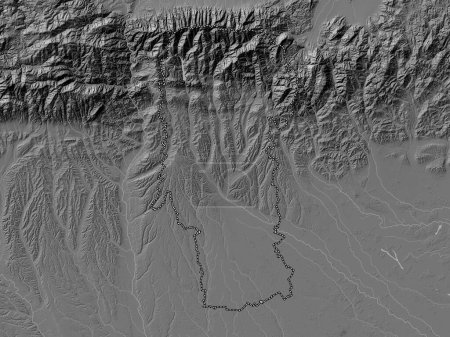 Foto de Arges, county of Romania. Bilevel elevation map with lakes and rivers - Imagen libre de derechos