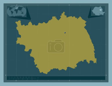 Photo for Bacau, county of Romania. Solid color shape. Corner auxiliary location maps - Royalty Free Image