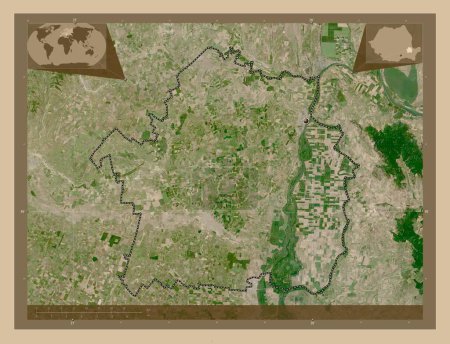 Photo for Braila, county of Romania. Low resolution satellite map. Corner auxiliary location maps - Royalty Free Image