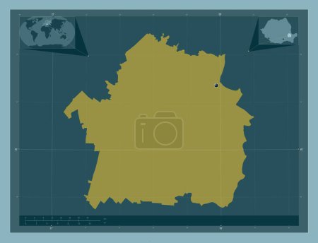 Photo for Braila, county of Romania. Solid color shape. Corner auxiliary location maps - Royalty Free Image