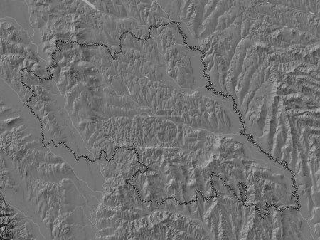 Téléchargez les photos : Iasi, county of Romania. Bilevel elevation map with lakes and rivers - en image libre de droit