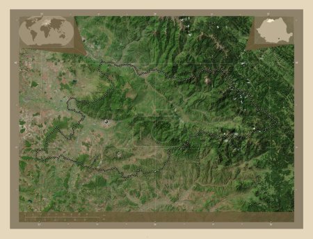 Photo for Maramures, county of Romania. High resolution satellite map. Corner auxiliary location maps - Royalty Free Image