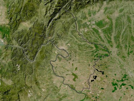Téléchargez les photos : Mehedinti, county of Romania. Low resolution satellite map - en image libre de droit