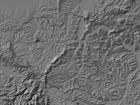 Téléchargez les photos : Salaj, county of Romania. Bilevel elevation map with lakes and rivers - en image libre de droit