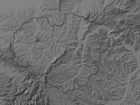 Téléchargez les photos : Salaj, county of Romania. Grayscale elevation map with lakes and rivers - en image libre de droit
