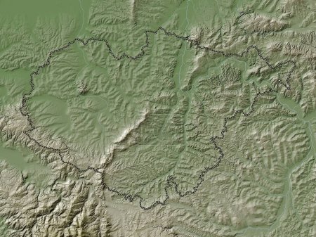 Téléchargez les photos : Salaj, county of Romania. Elevation map colored in wiki style with lakes and rivers - en image libre de droit