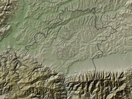Foto de Sibiu, county of Romania. Elevation map colored in wiki style with lakes and rivers - Imagen libre de derechos