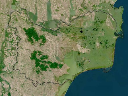 Téléchargez les photos : Tulcea, county of Romania. Low resolution satellite map - en image libre de droit