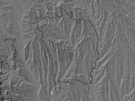 Téléchargez les photos : Vaslui, county of Romania. Bilevel elevation map with lakes and rivers - en image libre de droit
