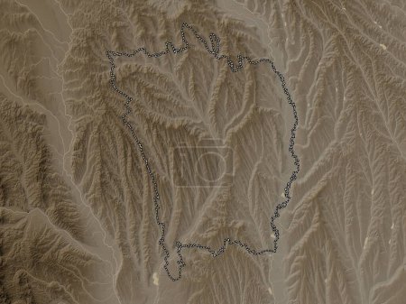 Téléchargez les photos : Vaslui, county of Romania. Elevation map colored in sepia tones with lakes and rivers - en image libre de droit