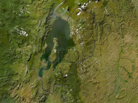 Téléchargez les photos : Iburengerazuba, province of Rwanda. Low resolution satellite map - en image libre de droit