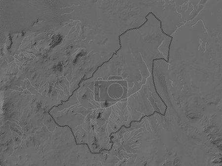 Téléchargez les photos : Al Qasim, région d'Arabie Saoudite. Carte d'altitude de Bilevel avec lacs et rivières - en image libre de droit