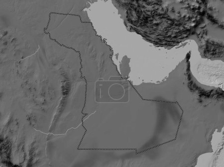 Photo pour Ash Sharqiyah, region of Saudi Arabia. Bilevel elevation map with lakes and rivers - image libre de droit