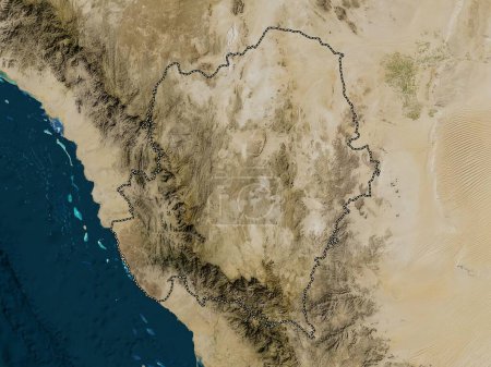 Foto de 'Asir, región de Arabia Saudita. Mapa satelital de baja resolución - Imagen libre de derechos