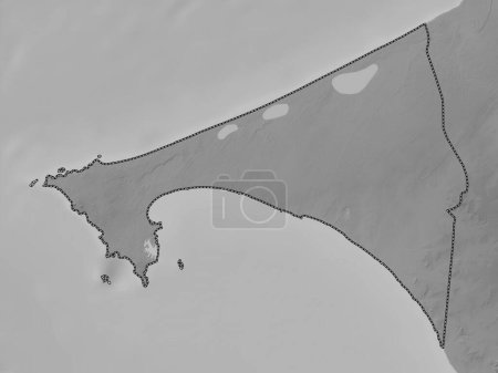Photo for Dakar, region of Senegal. Grayscale elevation map with lakes and rivers - Royalty Free Image