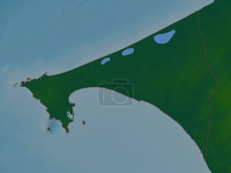 Photo for Dakar, region of Senegal. Colored elevation map with lakes and rivers - Royalty Free Image